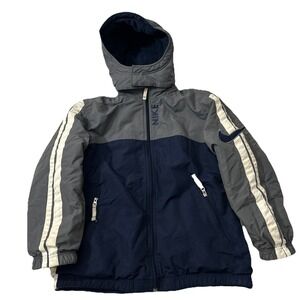 Nike Puffer Jacket Vintage Boys Large Youth Hooded Fleece Reversible 90s Y2K